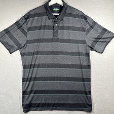 Ben Hogan Performance Golf Polo Shirt Men  s Size L Gray Striped Sporty Stretch