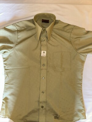 Vintage Deadstock JON MAURICE FASHION For ESSLEY 1970s Light Green shirt New