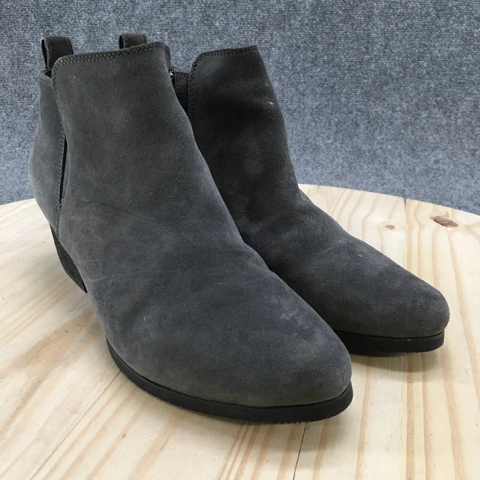 Botas Rubias Mujer 9.5 M Impermeables Botines B5903 635 Gris Cuero Cremallera Foto 3 de 4