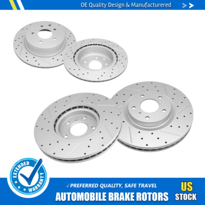 Front + Rear Drilled Disc Brake Rotors For Nissan 350Z 370Z Infiniti EX35 M35