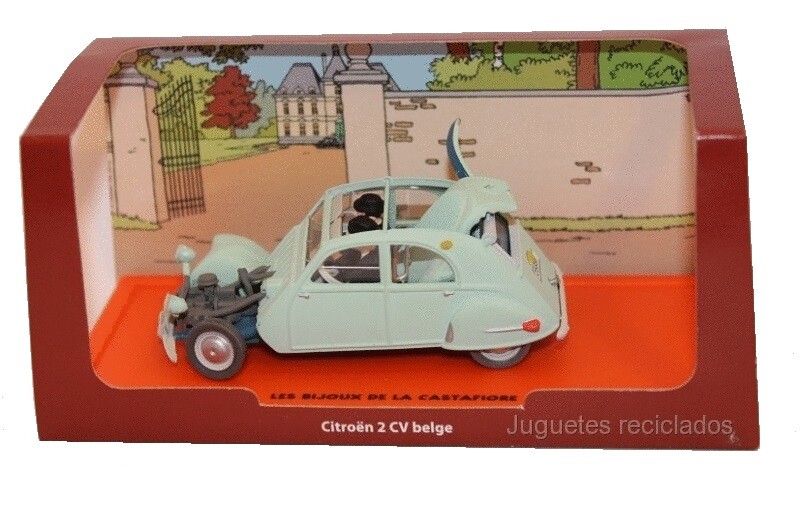 Miniature Les Voitures De Tintin - La 2CV Cassée (Les Bijoux De La Castafiore) - Hachette 1/24