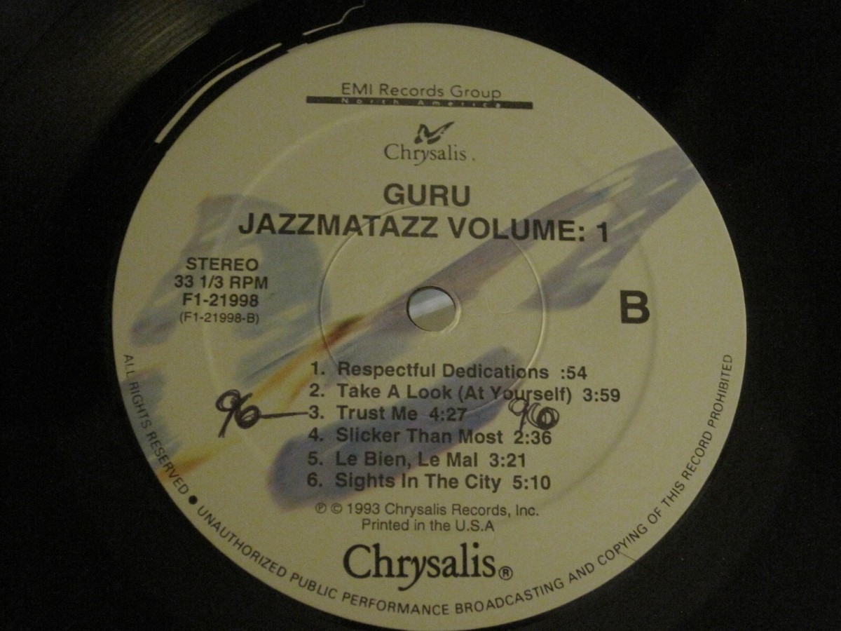 GURU PRESENTS JAZZMATAZZ (VOLUME 1) LP ORIG '93 F1-21998 HIP GURU PRESENTS JAZZMATAZZ (VOLUME 1) LP ORIG '93 F1-21998 HIP