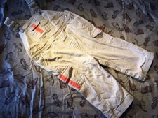 Vintage Gymboree Cutie Pi Pie khaki overalls pants 18-24 EUC robots line 2004