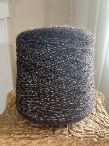 SOFT Charcoal Brown/White BOUCLE Cone Peru Baby Alpaca/Merino Yarn mix 2lb 6oz
