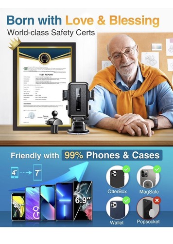 Vanmass Auto Handyhalterung, High-End Max Upgrade [großes Telefon & dicke Hülle - Bild 6 von 9