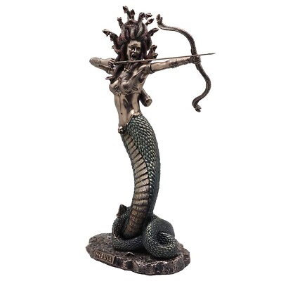 Veronese Design 14 1/8 Inch Furious Medusa Shooting Arrow Resin Statue Bronze...