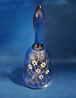 FENTON GLASS HAND PAINTED LAVENDER COLOR WITH WHITE FLOWER BELL SIGNED