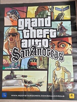 Grand Theft Auto: San Andreas - PlayStation 2 MANUAL INCLUDED + POSTER