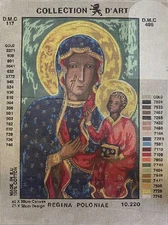 Printed needlepoint canvas 40x50 Cm Black Maddona Canvas Only  Rto