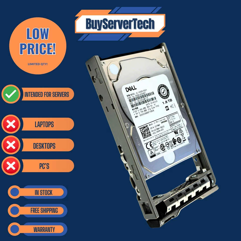 Dell 2TRM4 1.8TB 10K SAS 12G 2.5" HDD AL14SEB18EQY | 0 Hours - 1 Year war 02TRM4 - Image 4 of 4