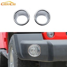 Chrome Front Fog Light Lamp Cover Trim For Jeep Wrangler Jk 2007-18 Accessories