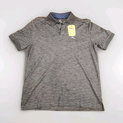 Tommy Bahama Men`s Polo Striped S/S Coal Gray Size Small