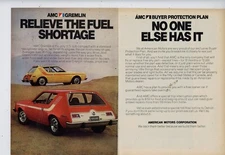 1973 American Motors AMC 2 Separate Pg. Ad: The Gremlin for 1974