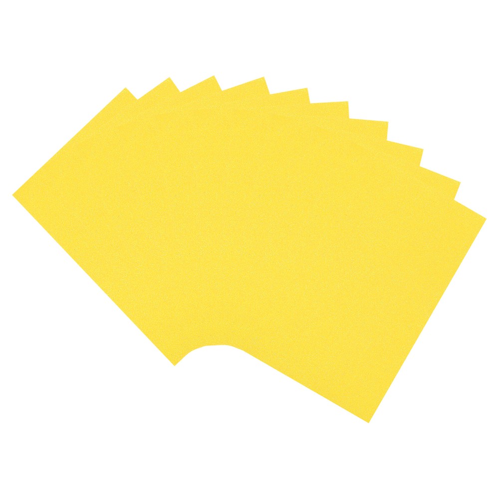 10 Yellow Glitter EVA Foam Adhesive Craft Sheets for DIY Projects