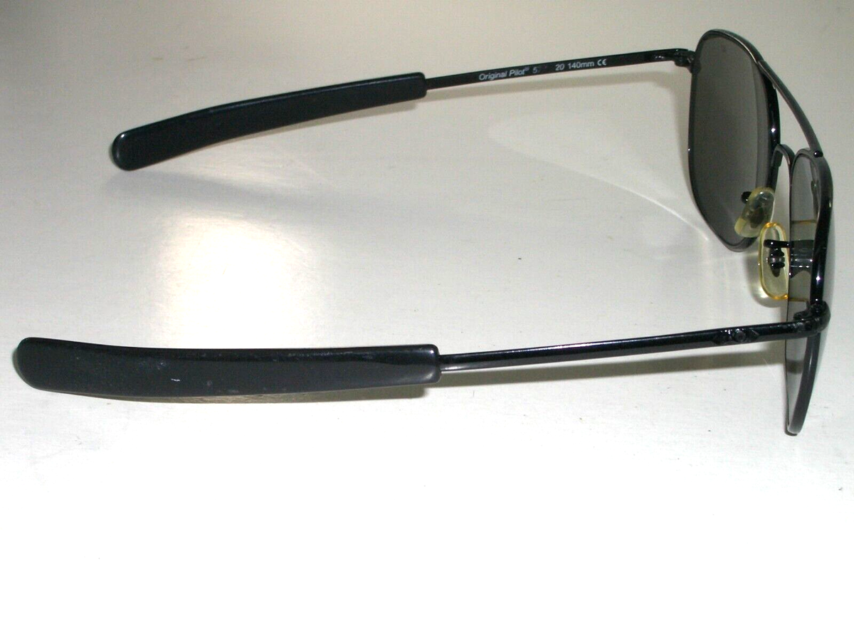 57[]20 140mm AMERICAN OPTICAL USA SHINY BLACK ORIGINAL PILOT