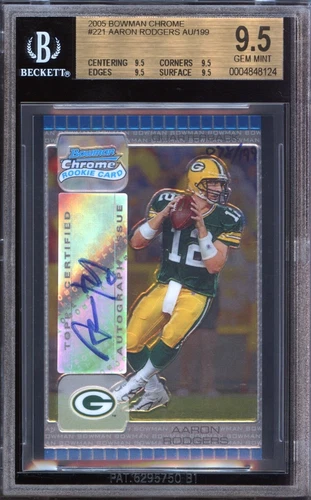 2005 Bowman Chrome Aaron Rodgers #221 (Auto /199) - BGS 9.5 GEM MINT