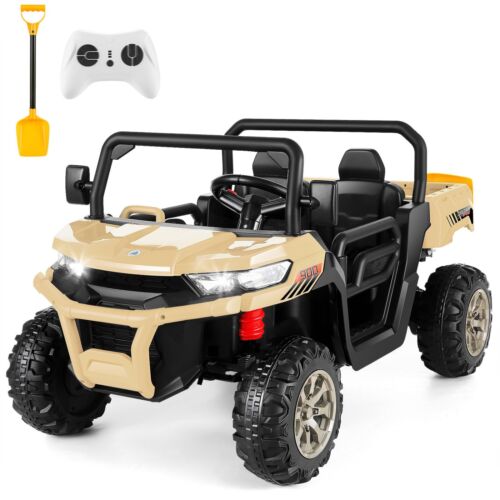 24V Battery 2 Seater Ride On Car 4WD Electric Toy Tractor Trailer w/ Dump Bed !