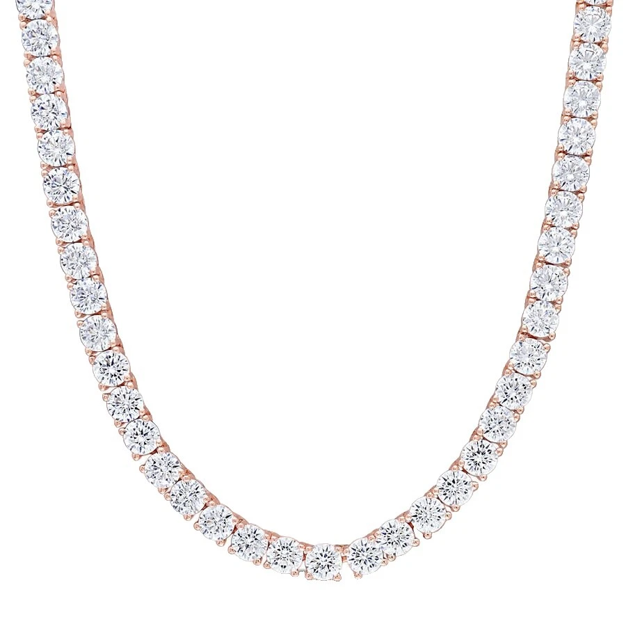 Cubic Zirconia Rose Gold Plated Tennis Fashion Necklaces & Pendants