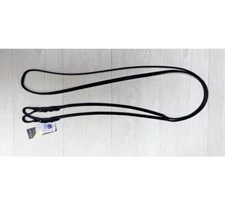 Bobby's English Tack Rolled Plain Leather Reins, Buckle or Hook-Stud Ends, Black