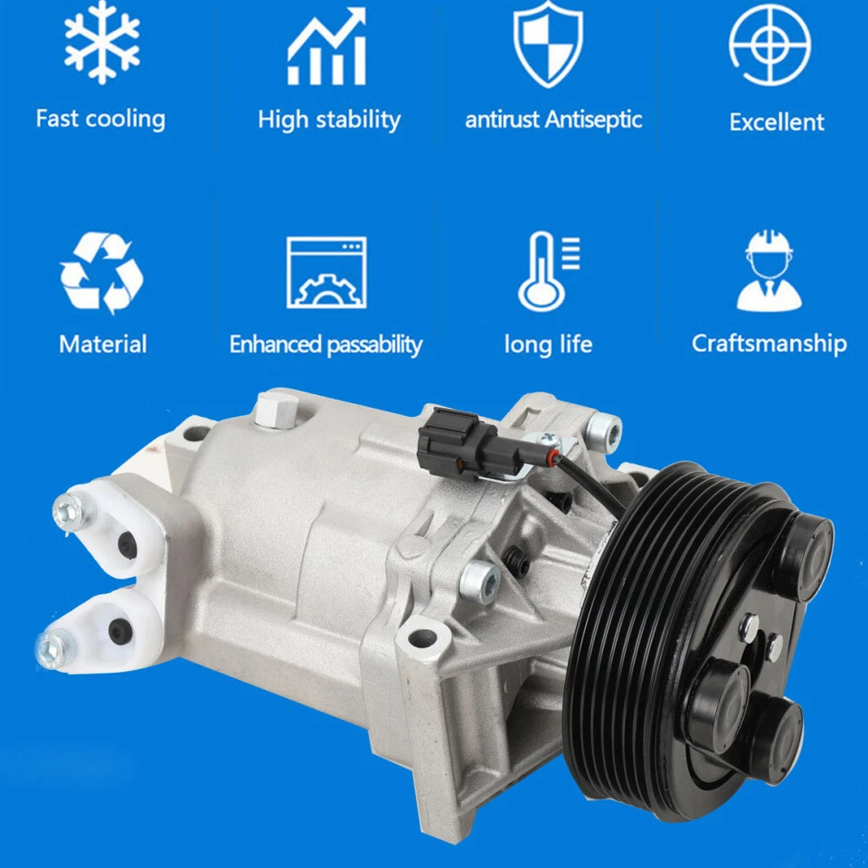 FOR 2007-2015 Nissan Tiida 1.8L 2009-2010 Nissan Versa 1.6L AC A/C Compressor - Image 4 of 4