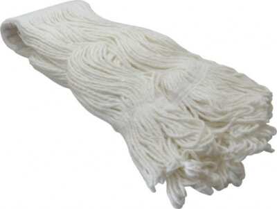 PRO SOURCE 5'' White Head Band, X-Large Rayon Loop End Mop Head 4 Ply, Clamp J...