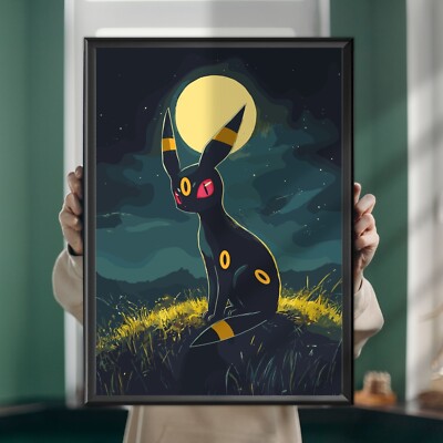 Umbreon Pokémon Poster, Anime Art Style, bedruckbares Wandbild