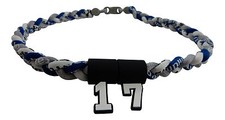 PICK YOUR NUMBER Navy Blue Grey Gray White Tornado Necklace Baseball Softball
