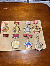This is a lot of 7 Russian CCCP Soviet Union Military Civil Service Medals USSR