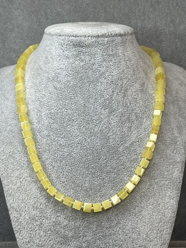 GENUINE BALTIC Amber Stone Necklace.YELLOW Color Amber Stone Beads Necklace 45Cm - Picture 3 of 14