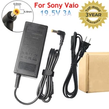 FOR SONY Vaio 19.5V Power Supply Cord Laptop Notebook AC Adapter Charger 3A 60W 