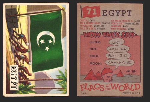1956 Flaggen der Welt Vintage Sammelkarten Sie wählen Singles #1-#80 Topps - Bild 69 von 75