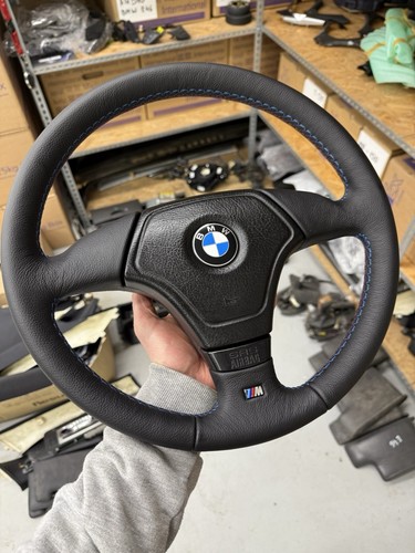 BMW E36 Sport steering wheel Leather Z3 E34 E39 M3 M5 Mtechnic triangle OEM Genu - Picture 2 of 21