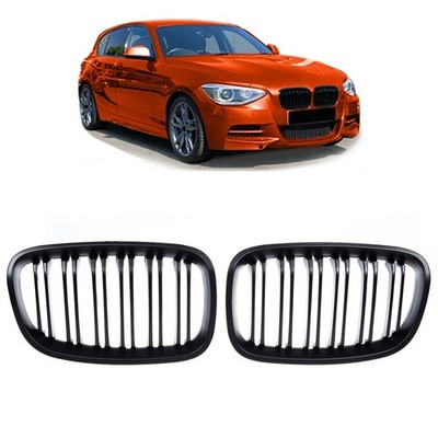 Kühlergrill Doppelsteg Matt Schwarz passend für BMW 1er F20 F21