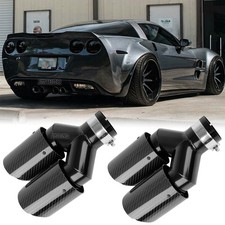 2.5 To 4 Dual Exhaust Tips Carbon Fiber For Chevy Corvette C3 C4 C5 C6 C7 C8