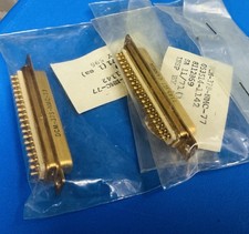 PAIR ITT CANNON DCM-37S NMC-77  Connector Gold Solder 37POS - NOS SEALED -MIL