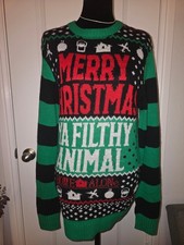 Home Alone Merry Christmas Ya Filthy Animal Holiday Sweater Size Small