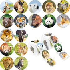 Realistic Animal Stickers, 16 Designs Jungle Animal Sticker for Kids - 600 Count