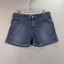Y2K Levis Denim Shorts Women Size 12 Blue 515 Mid Rise Medium Wash Jean VTG 2006