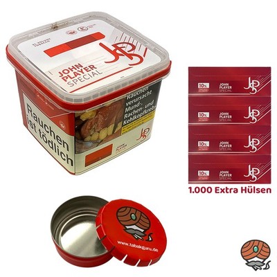 JPS/John Player Special Volumentabak 420g, Extra Hülsen, Taschenascher