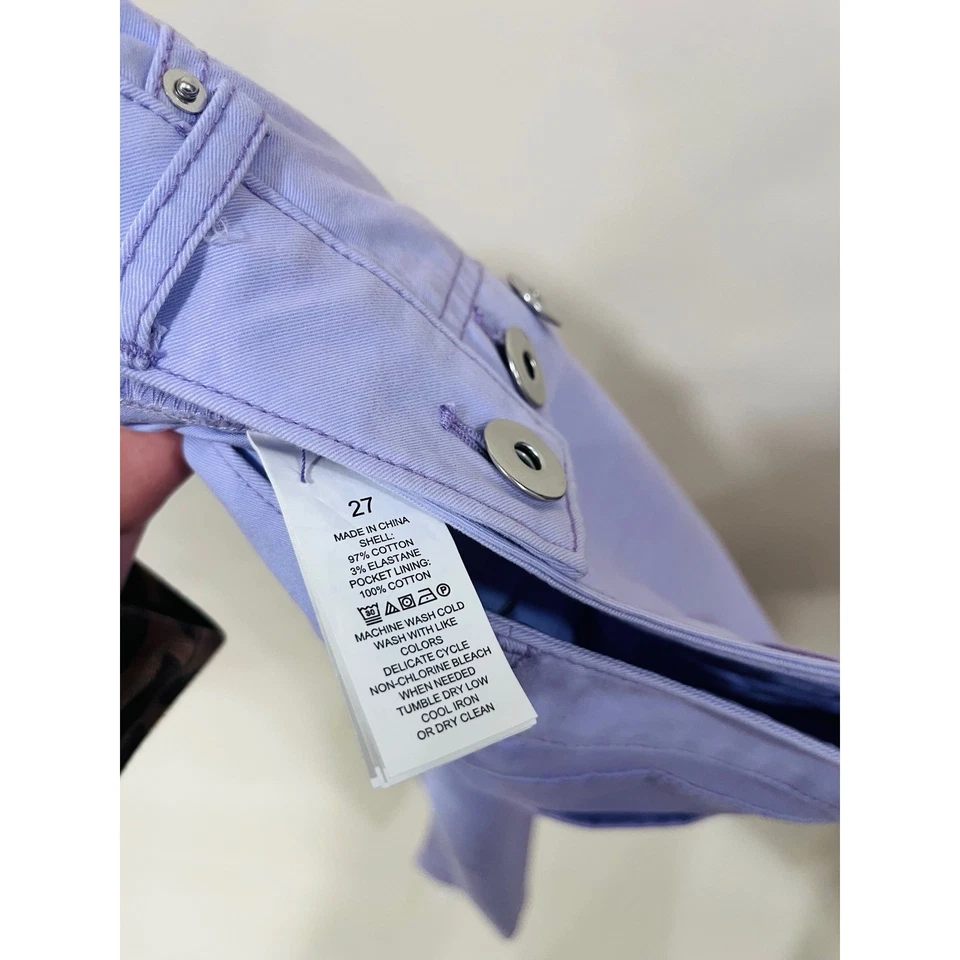 Pantalones para mujer Kate Spade New York recortados pierna ancha botón mosca talla 27 lavanda Foto 4 de 4