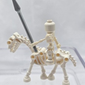 LEGO Fantasy Castle White Skeleton Horse and Skeleton Minifigure With Spear 3 In