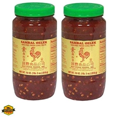 Sambal Oelek Ground Fresh Chili Paste Large 18 oz Jars 2 Pack
