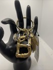 Chico's Bamboo Initial B key chain ring charms gold tone costume jewelry New — photo 1