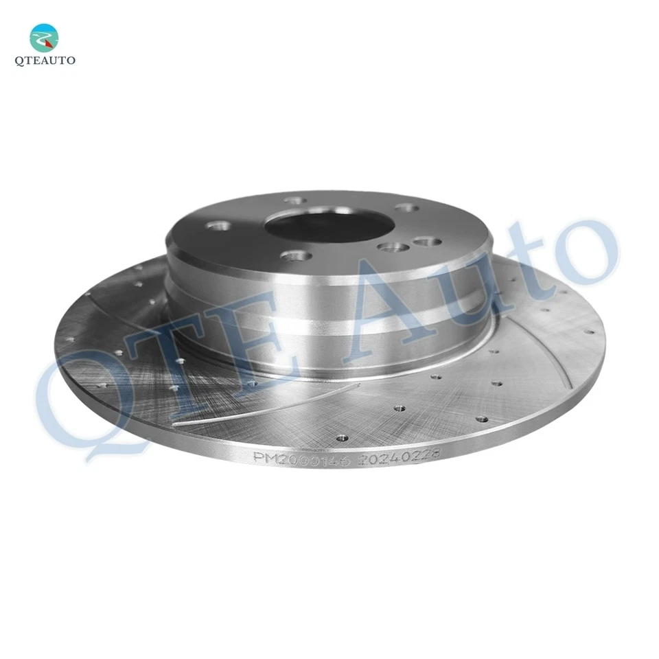 Rear 290mm Drilled Slotted Brake Disc Rotors For 1998 Mercedes-Benz E300 Base - Image 3 of 4