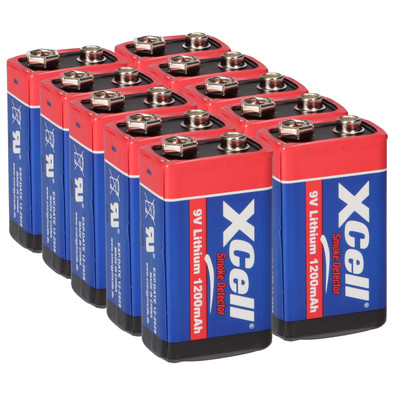 10x Rauchmelder 9V Lithium Batterien für Feuermelder  9v Block Batterie 10 Jahre