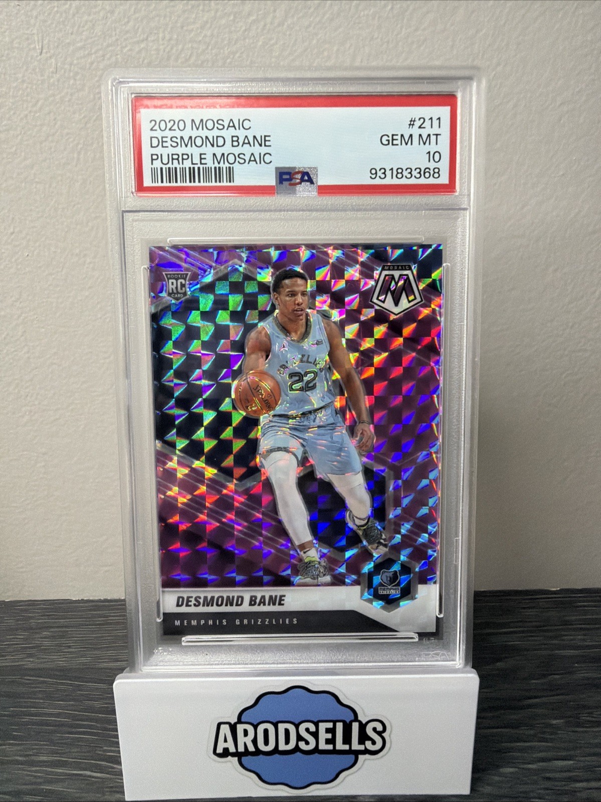 2020-21 Panini Mosaic - Rookie Desmond Bane #211 Purple Mosaic Prizm /49 (RC)