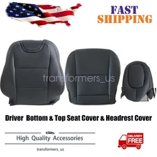 For 2010-2015 Chevy Camaro Driver Side Bottom & Top Seat Cover & Headrest Cover