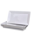4 Serving Platters - Classic White Plate - Serving Trays For Parties - Microw.