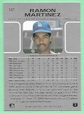 1990 Leaf Ramon Martinez #147 Los Angeles Dodgers👍