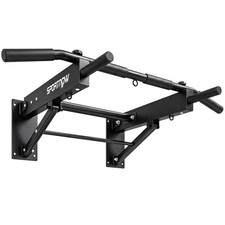 SPORTNOW Pull Up Bar Wall Mounted Chin Up Bar with Folding Design, 3 Hooks for